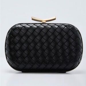 ✨ BLACK WOVEN BLACK EVENING CLUTCH ✨
